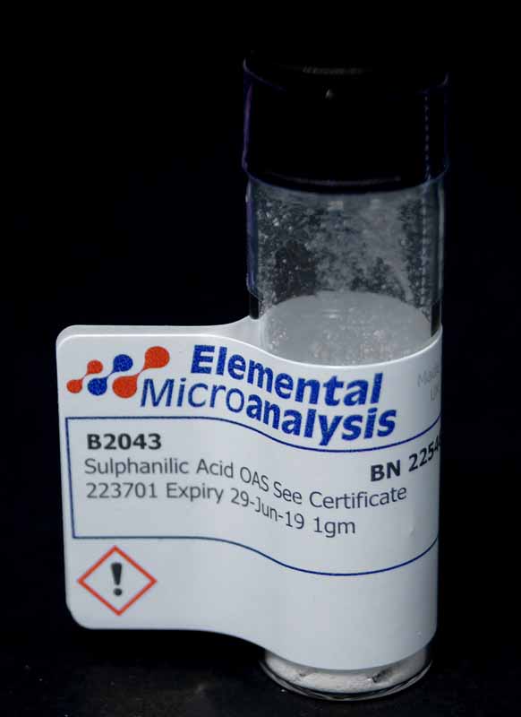 Sulphanilic Acid OAS See Certificate 399386 Expiry 07-June-27 1gm